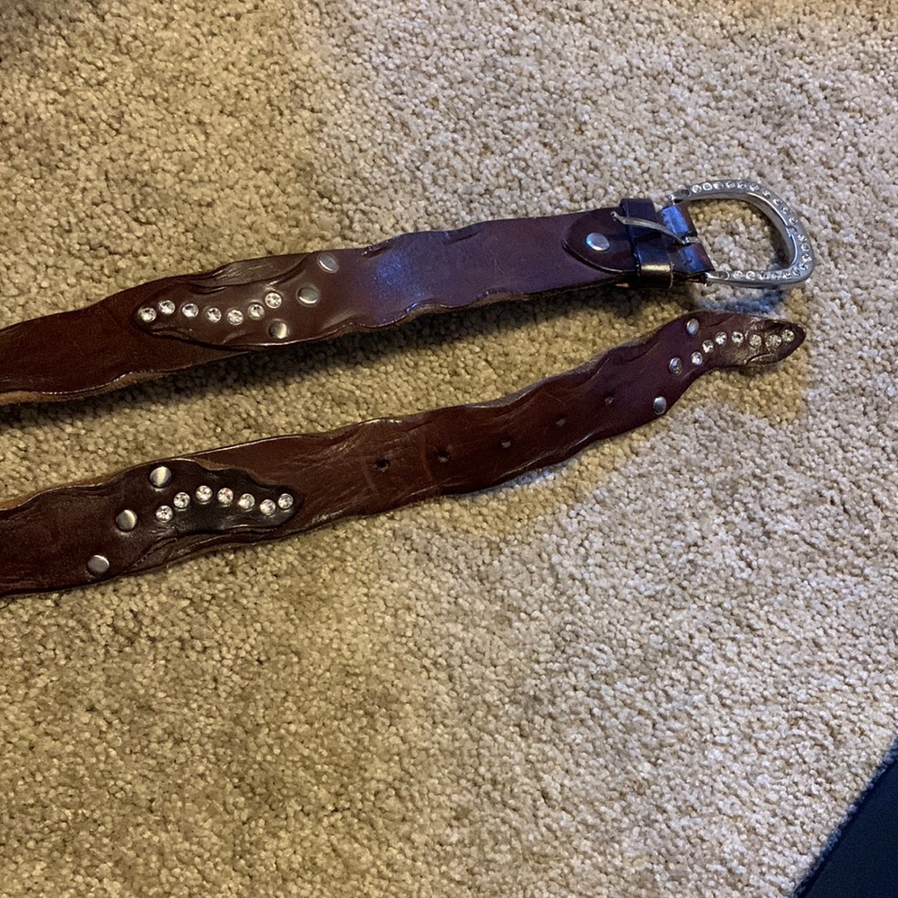 Brown Belt with Rhinestone Design, Small